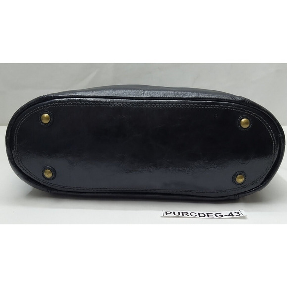 Coach Gallery Black Patent Leather Turn Lock Pocket Doubler Handle Tote Bag - Picture 7 of 16